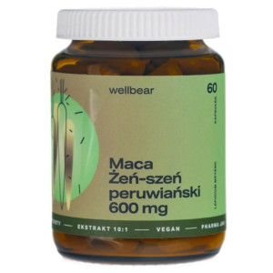 Wellbear Maca (Żeń-szeń peruwiański) 600 mg - 60 kapsułek