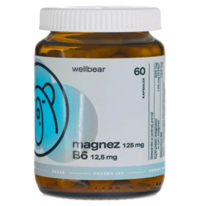 Wellbear Magnez 125 mg + Witamina B6 - 60 kapsułek