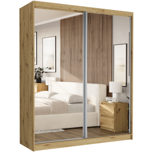 Szafa przesuwna Luna II 183 cm artisan z 2 lustrami 2-drzwi