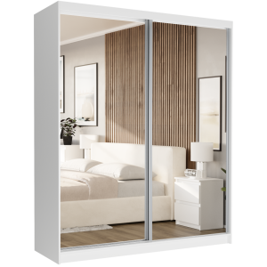 Szafa przesuwna Luna II 183 cm biała z 2 lustrami 2-drzwi