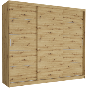 Szafa przesuwna Norvio III 250 cm artisan 3-drzwi artisan srebrne szprosy