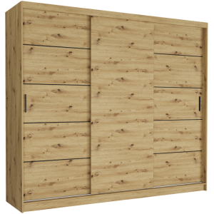 Szafa przesuwna Norvio IV 250 cm artisan 3-drzwi artisan czarne szprosy