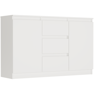 Komoda biały 120x76x33 cm, 3 szuflady i 2 drzwi, Framire R-120-S3