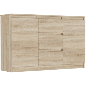 Komoda sonoma 120x76x33 cm, 3 szuflady i 2 drzwi, Framire R-120-S3