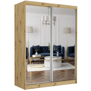 Szafa przesuwna Rivano II 150 cm artisan z 2 lustrami 2-drzwi