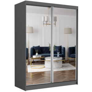 Szafa przesuwna Rivano II 150 cm antracyt z 2 lustrami 2-drzwI