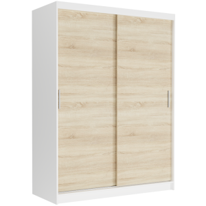 Szafa przesuwna Rivano III 150 cm biała 2-drzwi sonoma