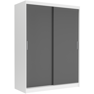 Szafa przesuwna Rivano III 150 cm biała 2-drzwi antracyt