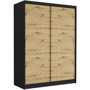 Szafa przesuwna Rivano III 150 cm czarna 2-drzwi artisan