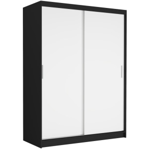 Szafa przesuwna Rivano III 150 cm czarna 2-drzwi białe