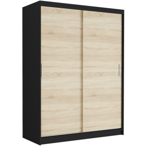 Szafa przesuwna Rivano III 150 cm czarna 2-drzwi sonoma
