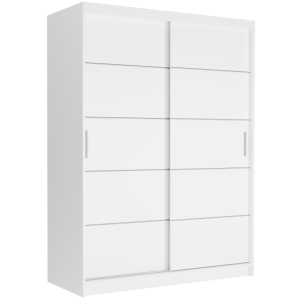 Szafa przesuwna biała mat ze szprosami 150 x 200 x 60 cm - Rivano IV