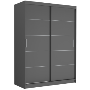 Szafa przesuwna Rivano IV 150 cm antracyt 2-drzwi antracyt srebrne szprosy
