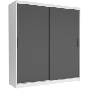 Szafa przesuwna Tivaro VI 203 cm biała 2-drzwi antracyt