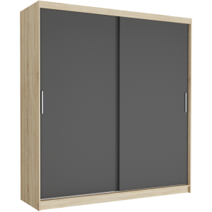 Szafa przesuwna Tivaro VI 203 cm sonoma 2-drzwi antracyt