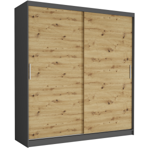 Szafa przesuwna Tivaro VI 203 cm antracyt 2-drzwi artisan