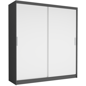 Szafa przesuwna Tivaro VI 203 cm antracyt 2-drzwi białe
