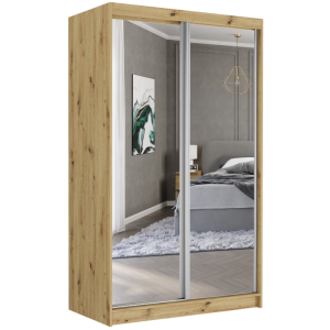 Szafa przesuwna Vega II 120 cm artisan z 2 lustrami 2-drzwi