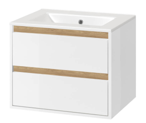 PROMOCJA Excellent Tuto Szafka w zestawie z umywalką 60x50 cm biały/dąb