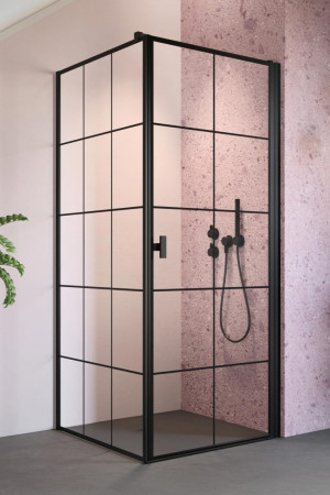 PROMOCJA Radaway Nes 8 Black KDJ I Factory Kabina prysznicowa 90x100 cm drzwi lewe czarne