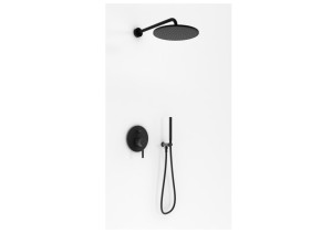 PROMOCJA Kohlman Roxin Black zestaw prysznicowy z deszczownią 30
cm | QW210RBR30