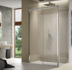 Ronal - Sanswiss Top Line S kabina drzwi jednoczęściowe ze ścianką stałą w linii prawe ze ścianką boczną 100 x 90 cm