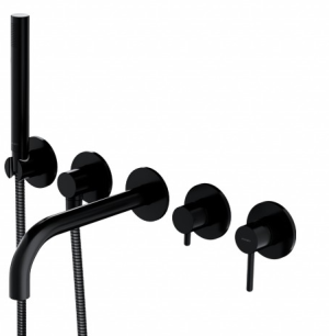 OMNIRES Y Bateria wannowa 5-otworowa podtynkowa, czarny