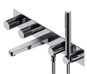 Omnires CONTOUR bateria wannowa 5-otworowa podtynkowa z rączką prysznicową chrom