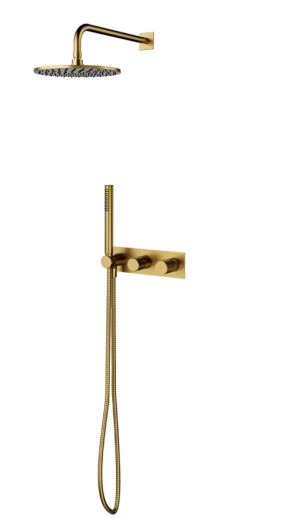 Omnires CONTOUR System prysznicowy podtynkowy złoto szczotkowane