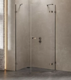 New Trendy Avexa Gunmetal Brushed Kabina pięciokątna 100x80 cm lewa, szkło 6 mm, gunmetal brushed