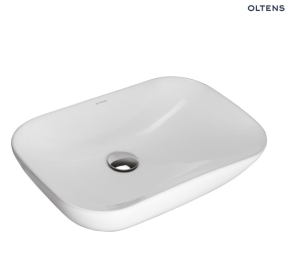 Oltens Solvig umywalka 51x34 cm nablatowa owalna z powłoką SmartClean biała