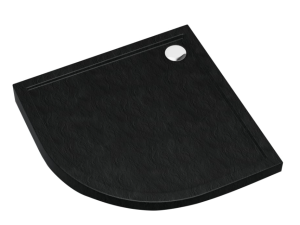 Schedline Sharper Black Stone Brodzik półokrągły 80x80 cm czarny kamień