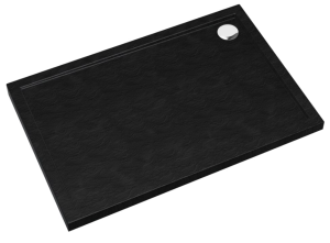 Schedline Sharper Black Stone Brodzik prostokątny 80x120 cm czarny kamień