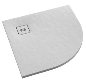 Schedline Protos White Stone Brodzik półokrągły 90x90 cm biały kamień