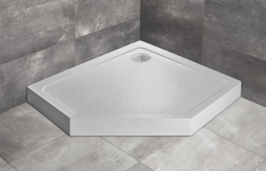 PROMOCJA Radaway Doros PT E Compact Stone Brodzik pięciokątny 100x80 cm lewy biały