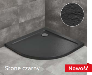 PROMOCJA Radaway Doros A Stone Brodzik półokrągły 90x90 cm czarny