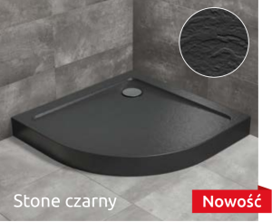 PROMOCJA Radaway Doros A Compact Stone Brodzik półokrągły z obudową 90x90 cm czarny