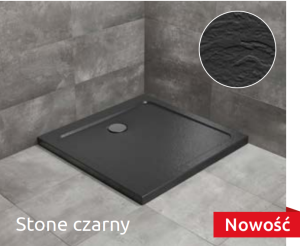 PROMOCJA Radaway Doros C Stone Brodzik kwadratowy 80x80 cm czarny