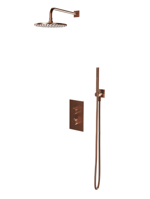 Omnires CONTOUR System prysznicowy podtynkowy termostatyczny miedź szczotkowana
