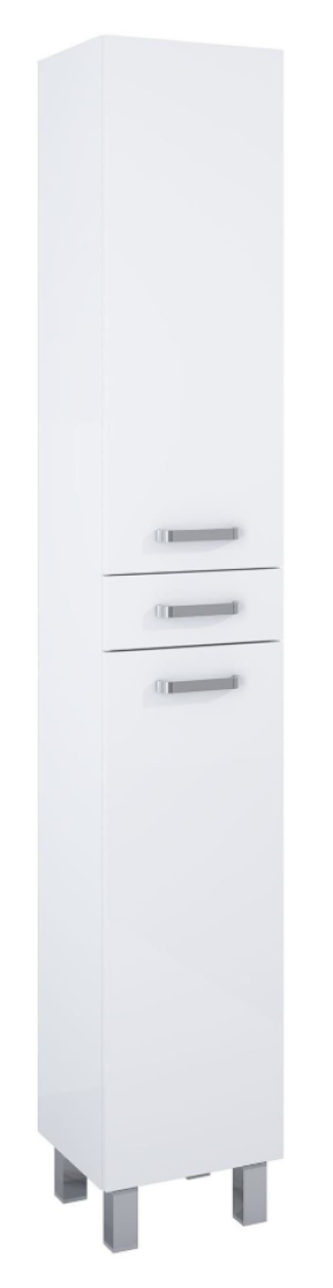 Elita Sunn Słupek 2-drzwiowy z 1 szufladą 299 x 291 x 1820 mm Biały połysk