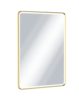 PROMOCJA Excellent Corido lustro łazienkowe 80x60 cm oświetlenie LED mata grzewcza, złoty połysk