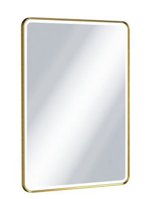 PROMOCJA Excellent Corido lustro łazienkowe 80x60 cm oświetlenie LED mata grzewcza, złoty szczotkowany