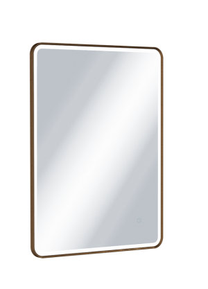 PROMOCJA Excellent Corido lustro łazienkowe 80x60 cm oświetlenie LED mata grzewcza, miedź szczotkowana