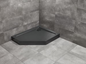 PROMOCJA Radaway Doros PT E Compact brodzik 100x90 Prawy pięciokątny asymetryczny Stone Czarny
