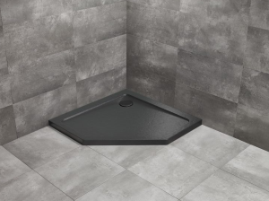 PROMOCJA Radaway Doros PT brodzik 90x90 pięciokątny Stone Czarny