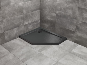 PROMOCJA Radaway Doros PT E brodzik 100x90 Prawy pięciokątny asymetryczny Stone Czarny