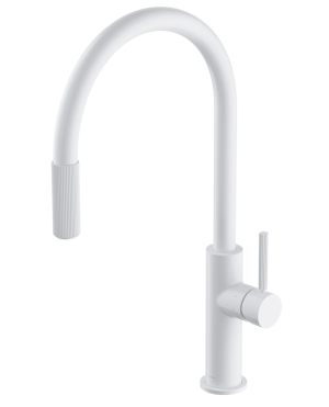 Omnires SWITCH | bateria kuchenna z wyciąganą wylewką do zest. filtr. biały mat