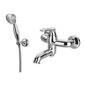 Omnires Art Deco Bateria wannowa z zestawem prysznicowym chrom