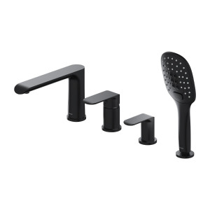 Omnires Sacramento Bateria wannowa 4- otworowa czarny mat
