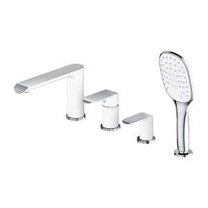 Omnires Sacramento Bateria wannowa 4- otworowa chrom/biały
